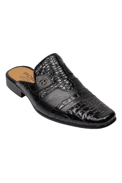 REAL LEATHER HALF SHOE IN BLACK