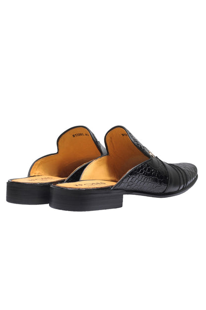 REAL LEATHER HALF SHOE IN BLACK