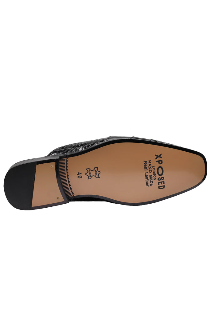 REAL LEATHER HALF SHOE IN BLACK