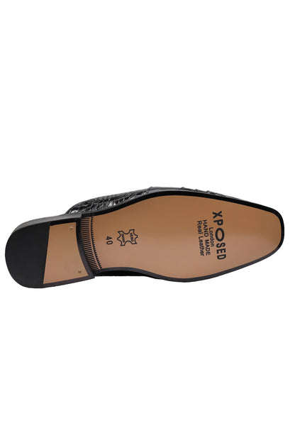 REAL LEATHER HALF SHOE IN BLACK