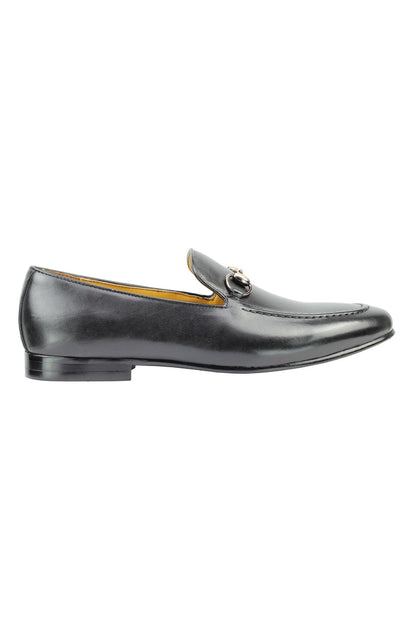 Real Leather Horse bit Snaffel Black Loafers