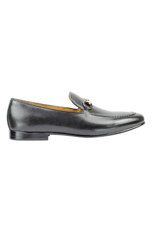 Real Leather Horse bit Snaffel Black Loafers