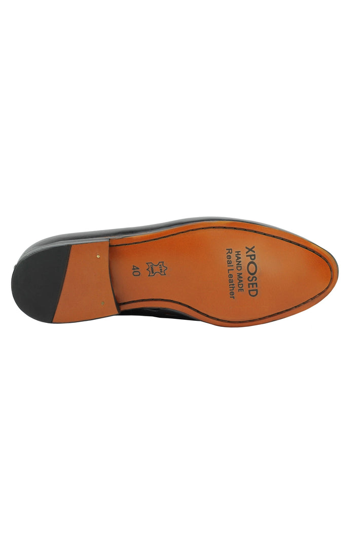 Real Leather Horse bit Snaffel Black Loafers