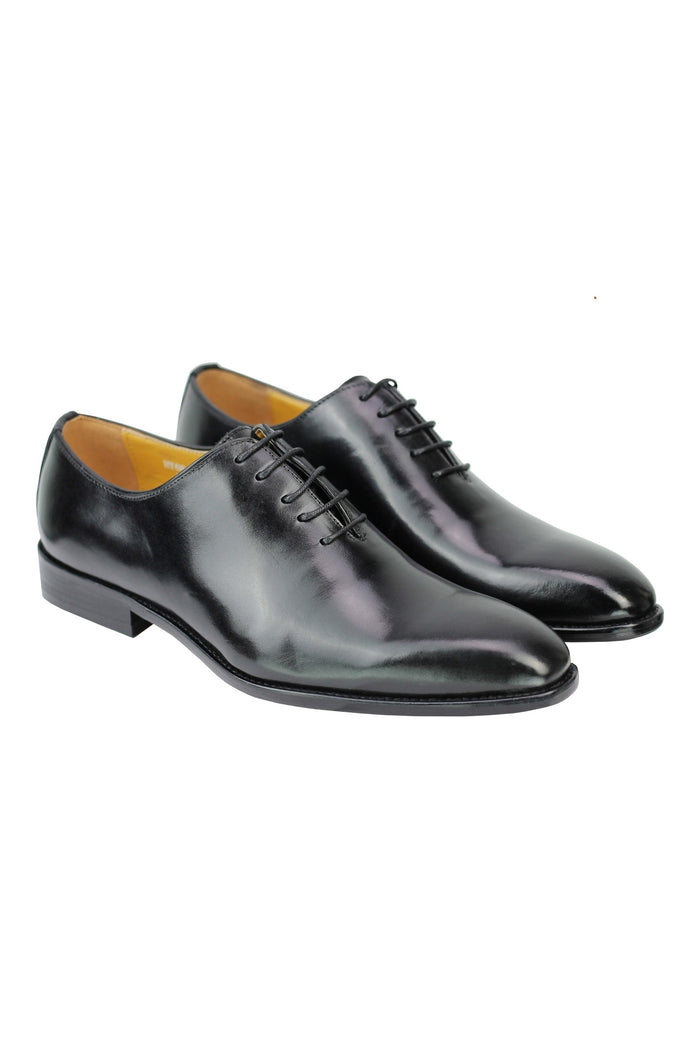 Real Leather Lace up Black Shoes