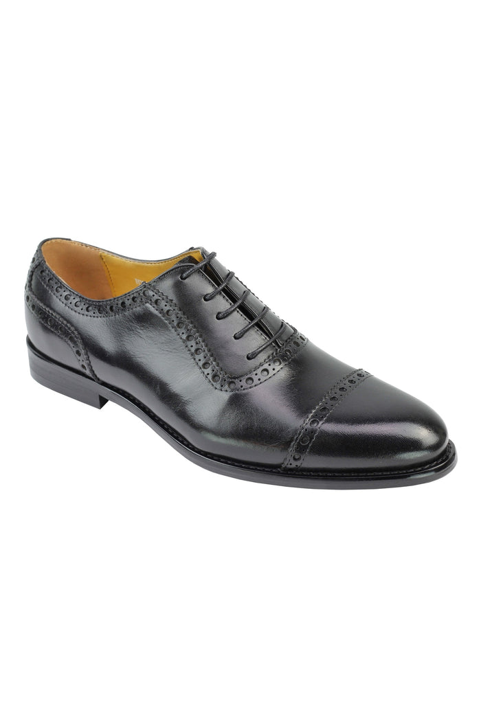 Real Leather Lace up Formal Black Shoes