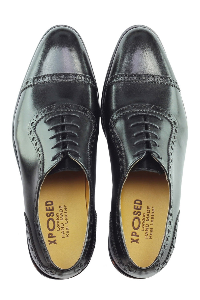 Real Leather Lace up Formal Black Shoes