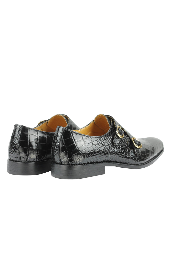 Real Leather print Black Loafers