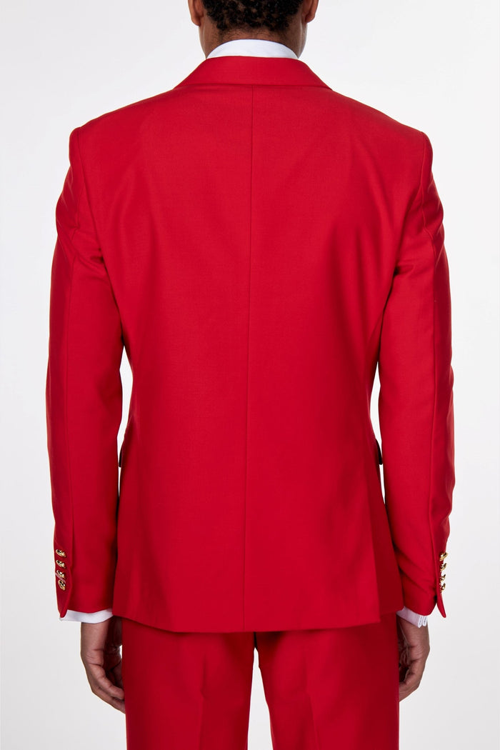 RED DOUBLE BREASTED GOLD BUTTON SUIT