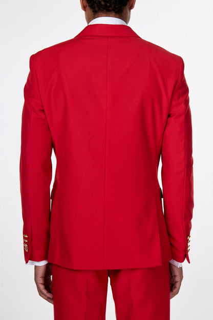RED DOUBLE BREASTED GOLD BUTTON SUIT