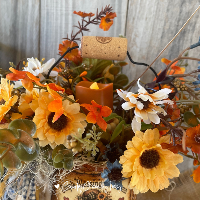 Restocked! God's Blessings Bloom Here Tin Can Decor with Faux Candle