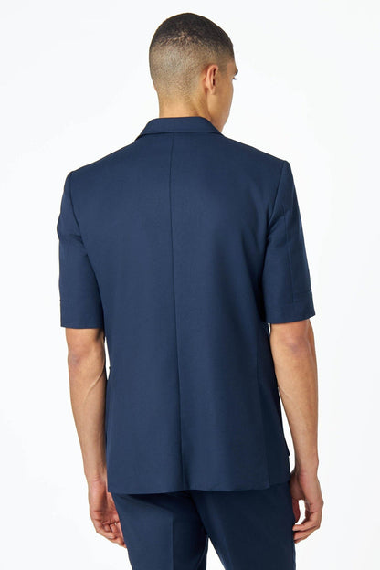 RETRO MORDEN MENS TWO PIECE NAVY SAFARI SUIT