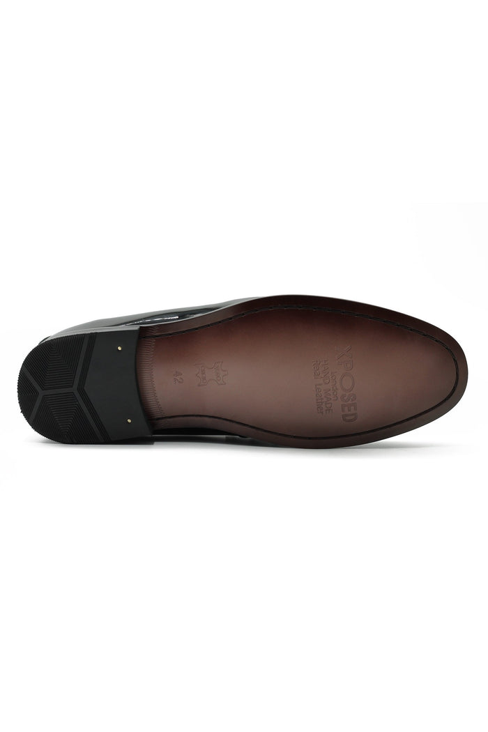 Retro Patent Leather Black & White Penny Loafers