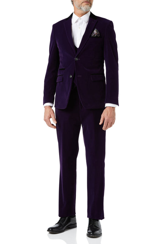 Ricky - Purple Velvet 3 Piece Wedding Suit