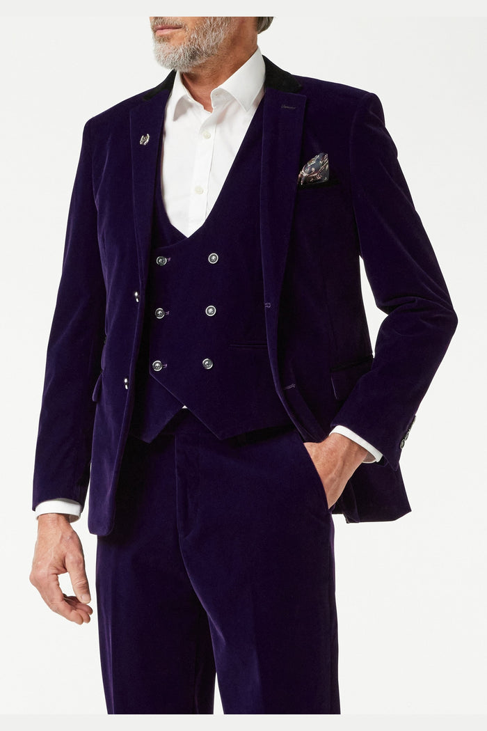Ricky - Purple Velvet 3 Piece Wedding Suit