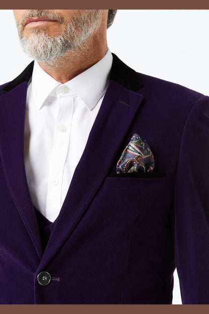 Ricky - Purple Velvet 3 Piece Wedding Suit