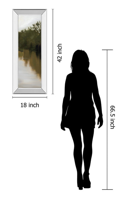 River Journey By Megan Lightell - Framed Print Wall Real Glass - Dark Brown