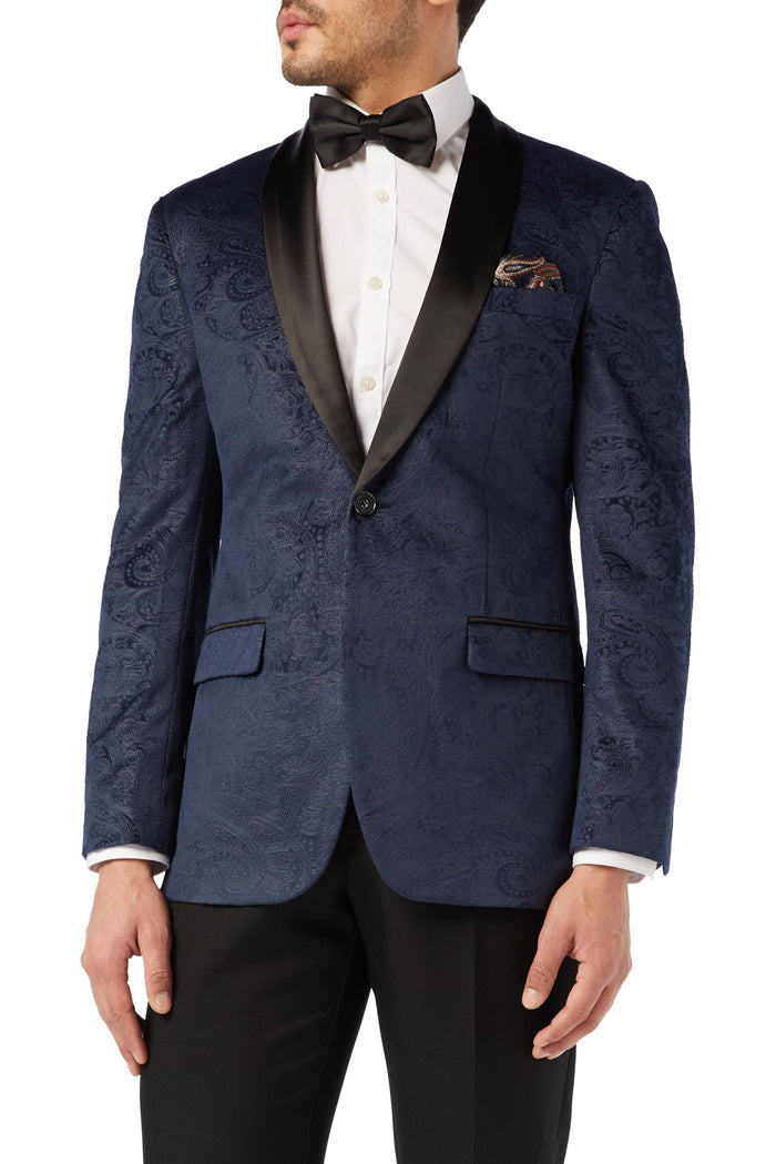 RONY - NAVY VELVET PAISLEY BLAZER