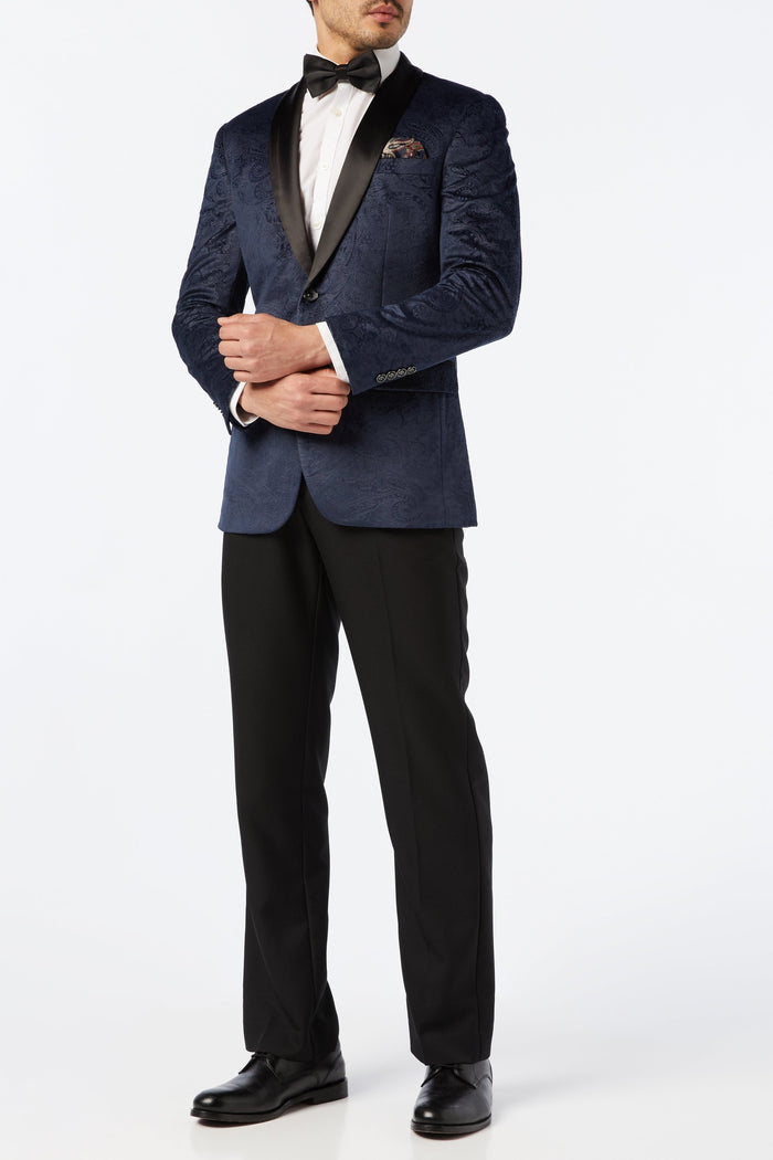 RONY - NAVY VELVET PAISLEY BLAZER