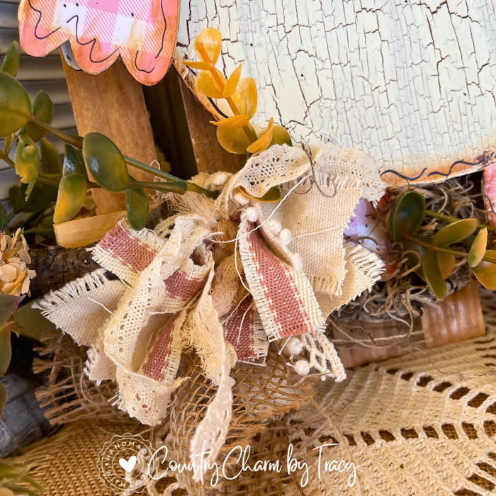 Rustic Wooden Owl Picket Shelf Leaner