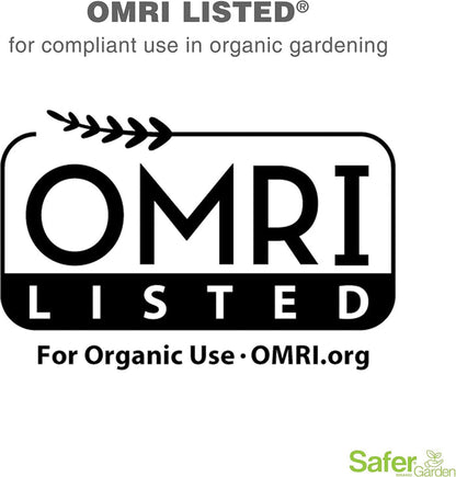 OMRI Listed logo indicating that the Safer 3-in-1 Garden Spray is approved for compliant organic gardening use.