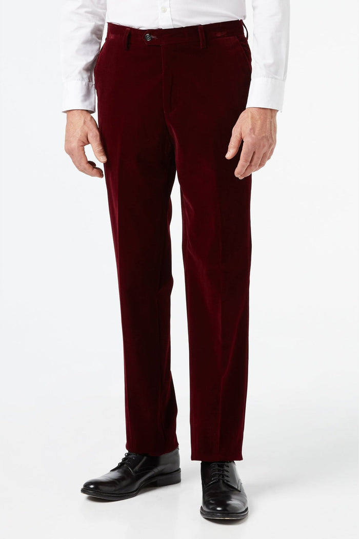 SAM - Burgundy Velvet 3 Piece Wedding Suit