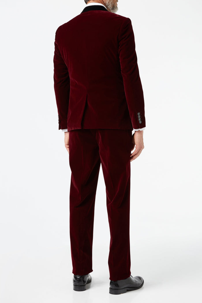 SAM - Burgundy Velvet 3 Piece Wedding Suit
