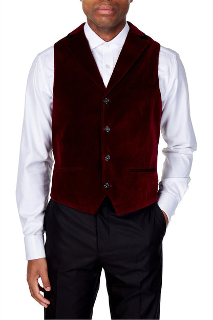 SAM Burgundy Velvet Collar Waistcoat