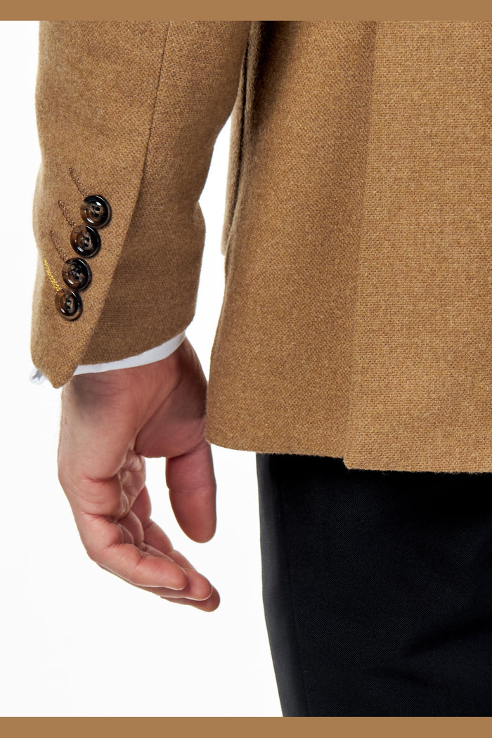 SEAN – Camel Wool Blend Stretch Tweed Jacket