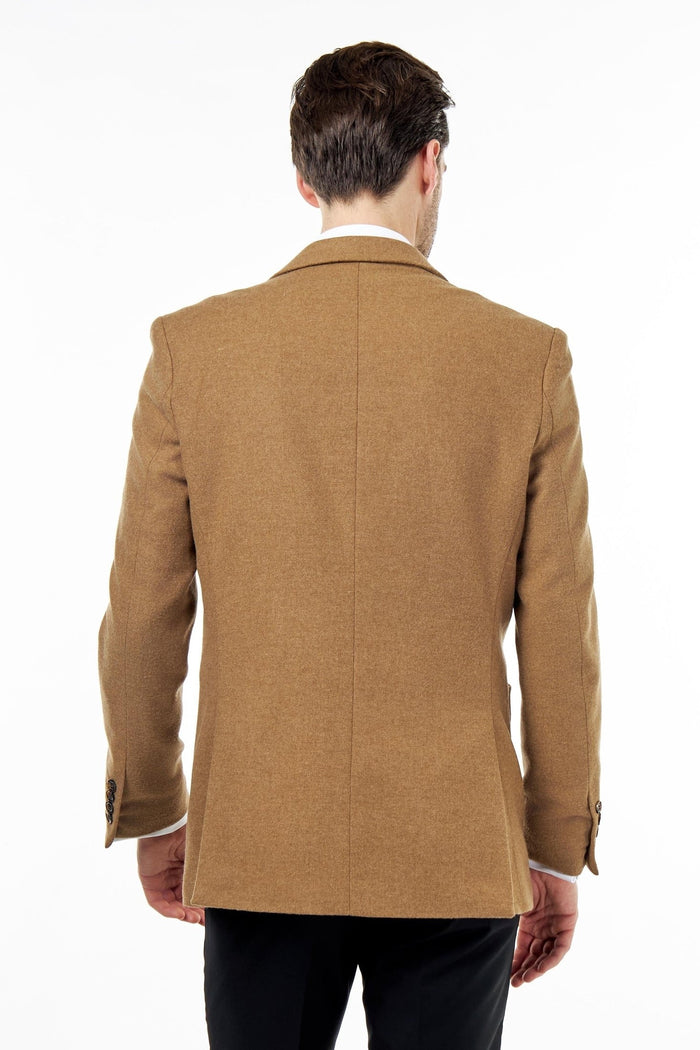SEAN – Camel Wool Blend Stretch Tweed Jacket