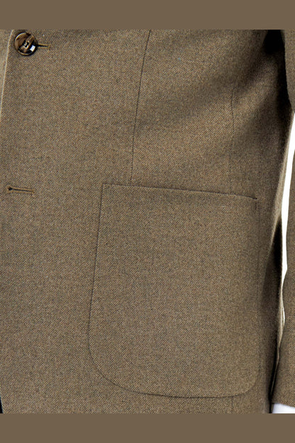 SEAN – Khaki Wool Blend Stretch Tweed Jacket