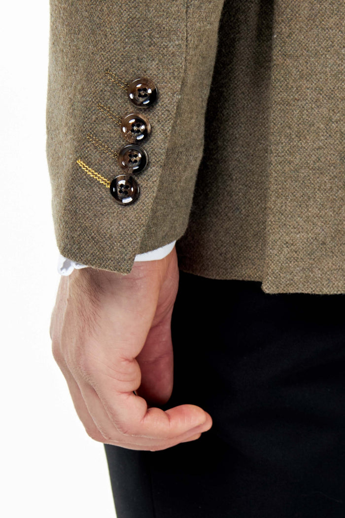 SEAN – Khaki Wool Blend Stretch Tweed Jacket
