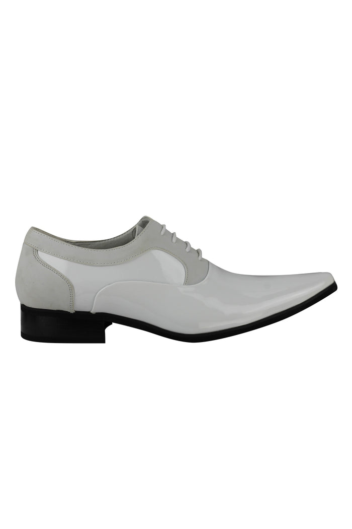 SHINY FAUX LEATHER FORMAL LACE UP SHOES