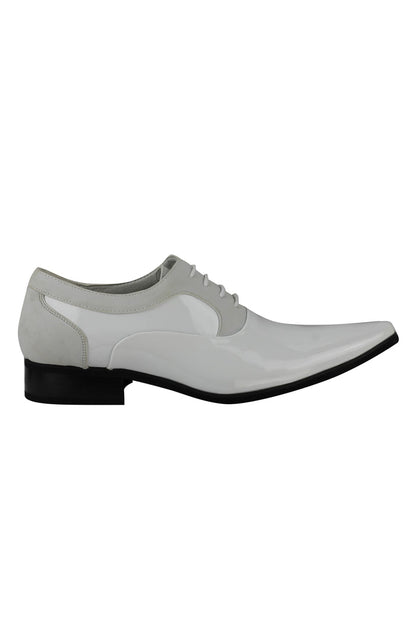 SHINY FAUX LEATHER FORMAL LACE UP SHOES