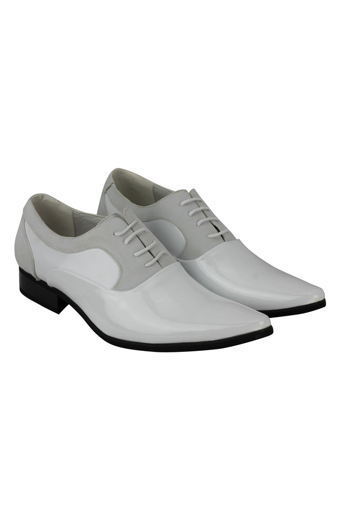 SHINY FAUX LEATHER FORMAL LACE UP SHOES
