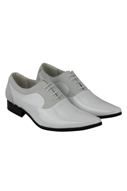 SHINY FAUX LEATHER FORMAL LACE UP SHOES