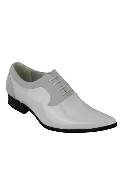 SHINY FAUX LEATHER FORMAL LACE UP SHOES