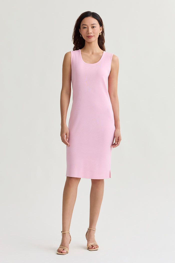 Sleevless Sheath Knit Dress, Perfect Pink, Perfect Pink | Ming Wang