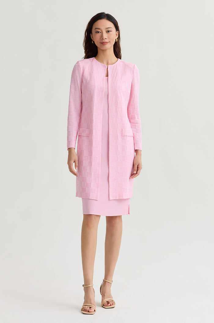 Sleevless Sheath Knit Dress, Perfect Pink, Perfect Pink | Ming Wang
