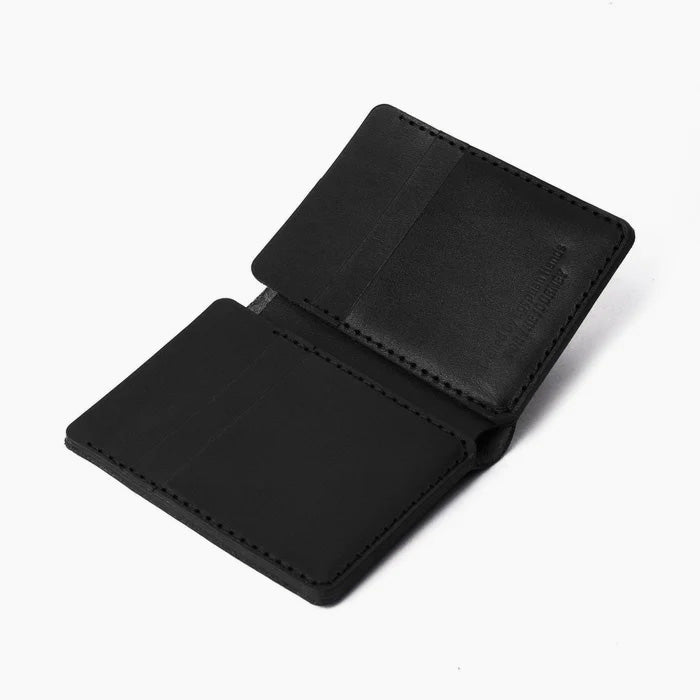 Slim black leather wallet