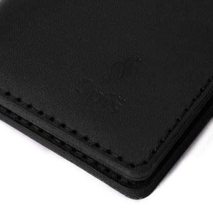 Slim black leather wallet - Spiš.