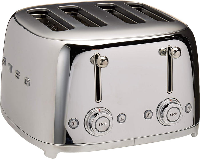 SMEG 4 Slice Toaster TSF03, Retro Stainless - Steel Toaster with Wide Slots - electronicsexpo.com - Toasters & Toaster Ovens