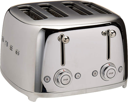 SMEG 4 Slice Toaster TSF03, Retro Stainless - Steel Toaster with Wide Slots - electronicsexpo.com - Toasters & Toaster Ovens
