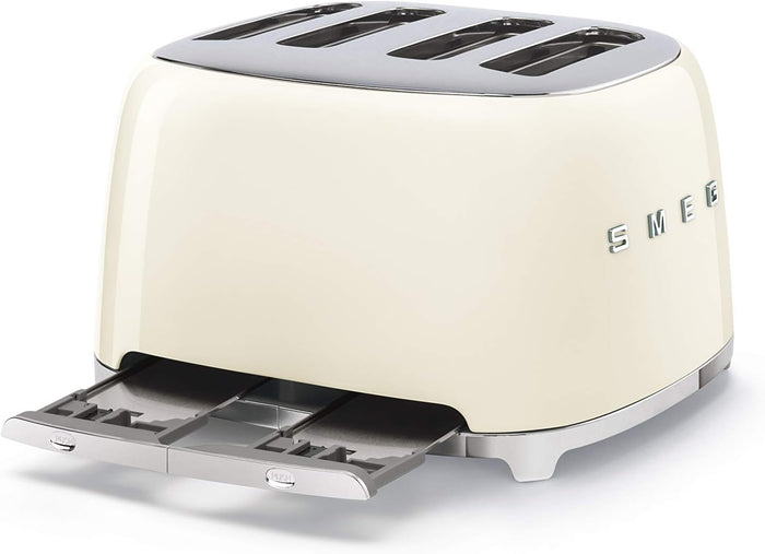 SMEG 4 Slice Toaster TSF03, Retro Stainless - Steel Toaster with Wide Slots - electronicsexpo.com - Toasters & Toaster Ovens