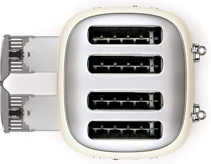SMEG 4 Slice Toaster TSF03, Retro Stainless - Steel Toaster with Wide Slots - electronicsexpo.com - Toasters & Toaster Ovens