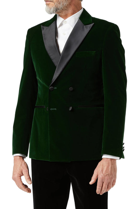 SMITH - Green Soft Velvet Dinner Jacket