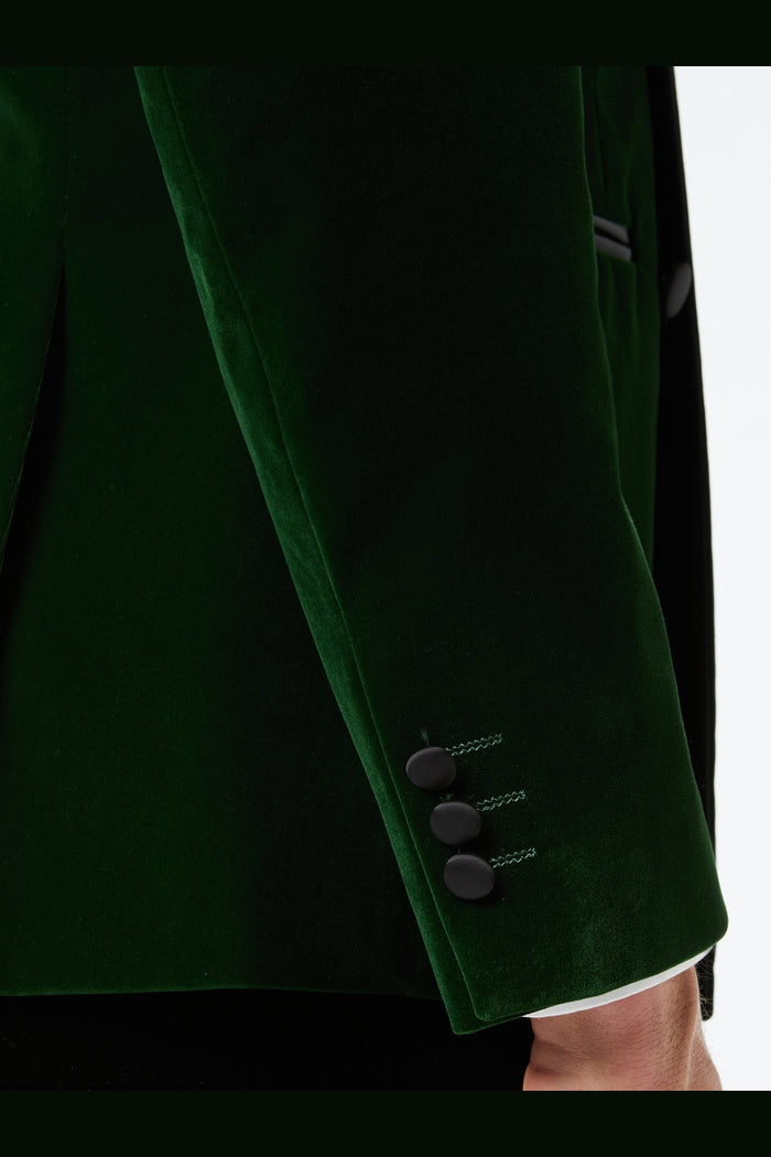 SMITH - Green Soft Velvet Dinner Jacket