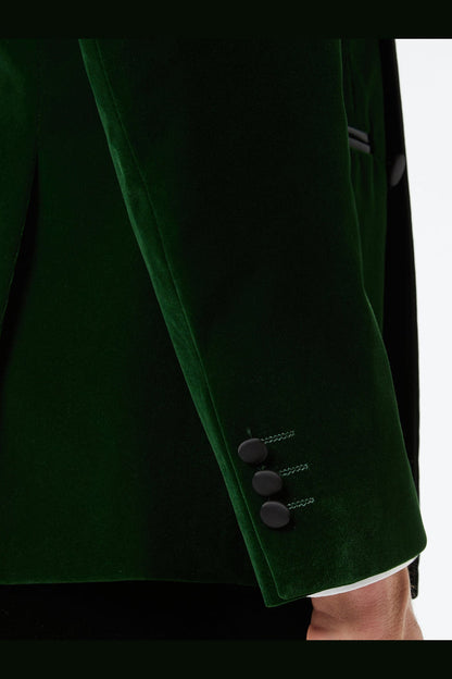 SMITH - Green Soft Velvet Dinner Jacket