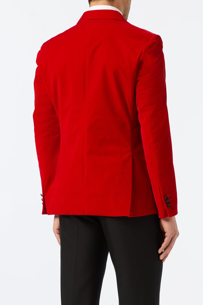 SMITH - Red Soft Velvet Dinner Jacket