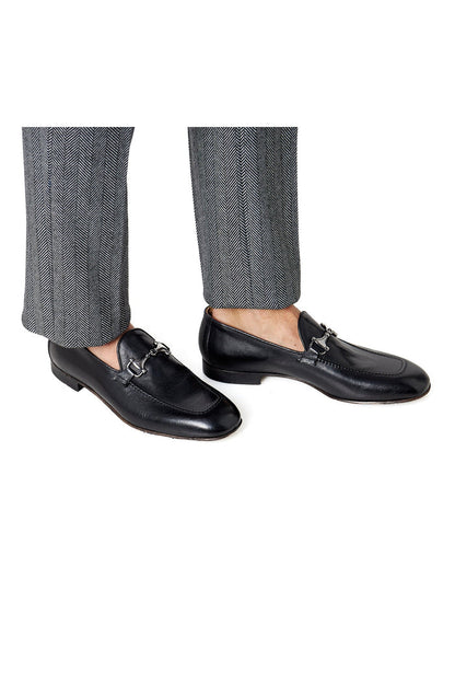 SNAFFLE BIT LOAFER IN BLACK ITALIAN LEATHER