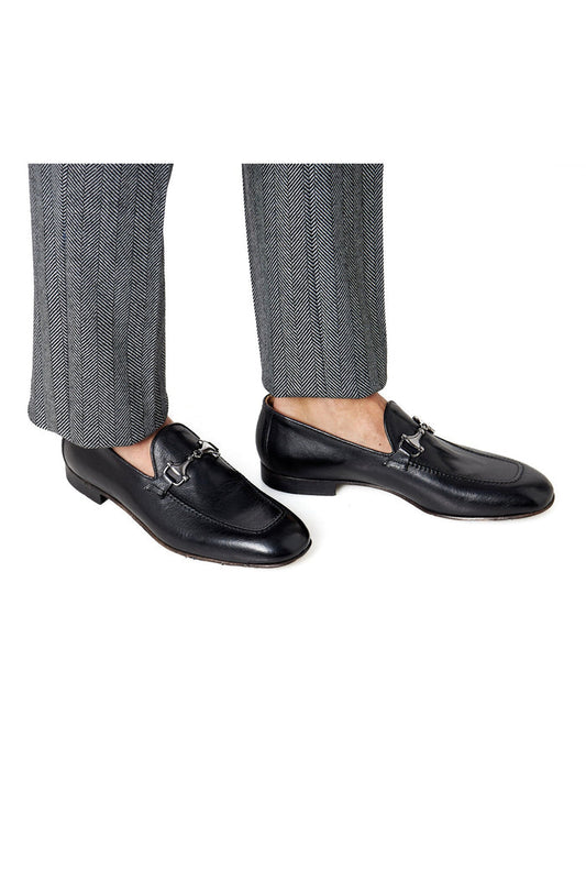 SNAFFLE BIT LOAFER IN BLACK ITALIAN LEATHER